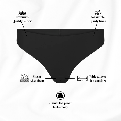 Elina™ Invisible Camel Toe Thong Mid Rise