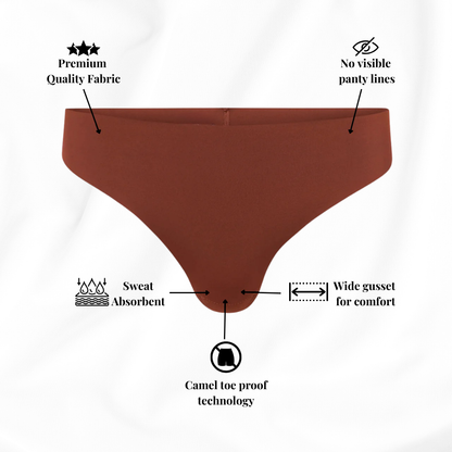 Elina™ Invisible Camel Toe Thong Mid Rise