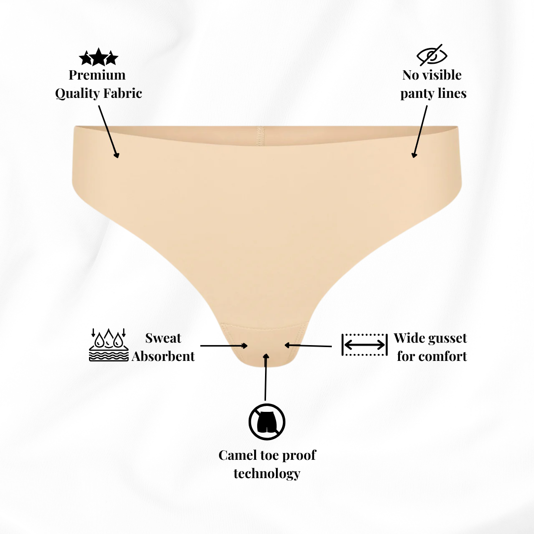 Elina™ Invisible Camel Toe Thong High Rise